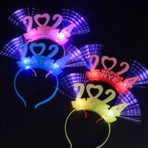 ışıklı taç yılbaşı tacı yeni yıl pilli fiber optik taç 2024